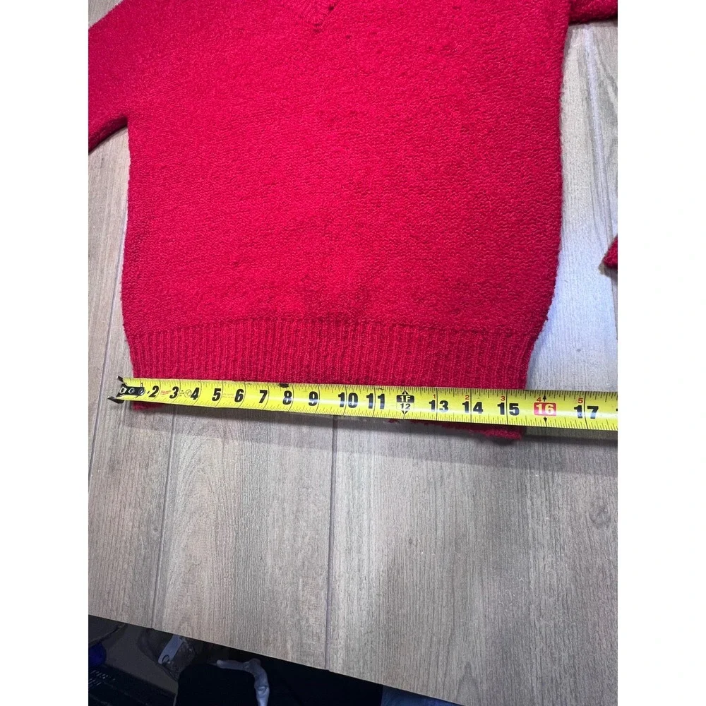 J Riggins Vintage Red V-Neck Knit Pullover Sweater Mens Medium Acrylic Hong Kong